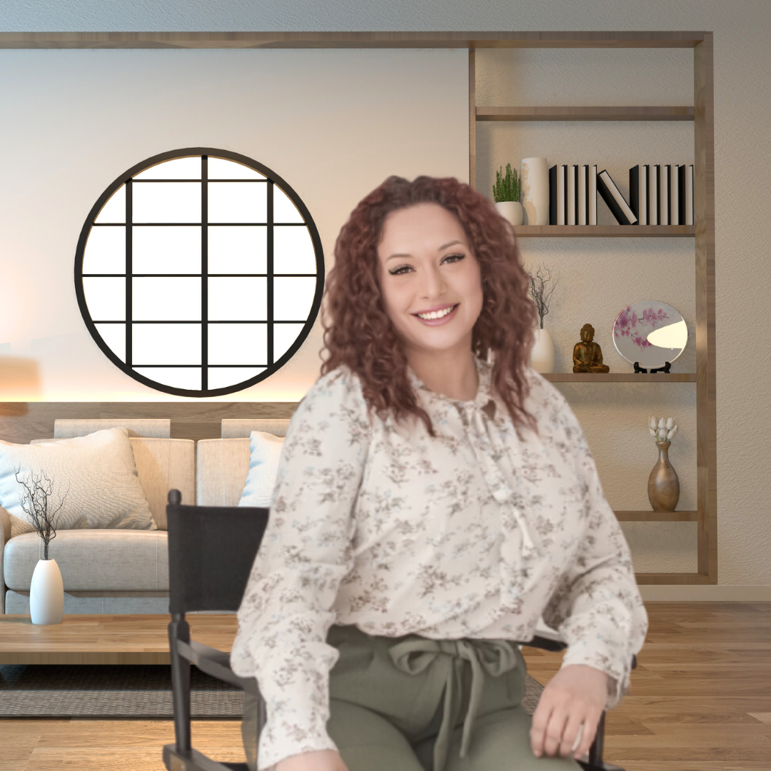 A professional portrait of a realtor with curly brown hair, standing in a confident and approachable pose. Featured in the 'Meet the Team' section on a real estate website, this image highlights her professional and friendly demeanor.