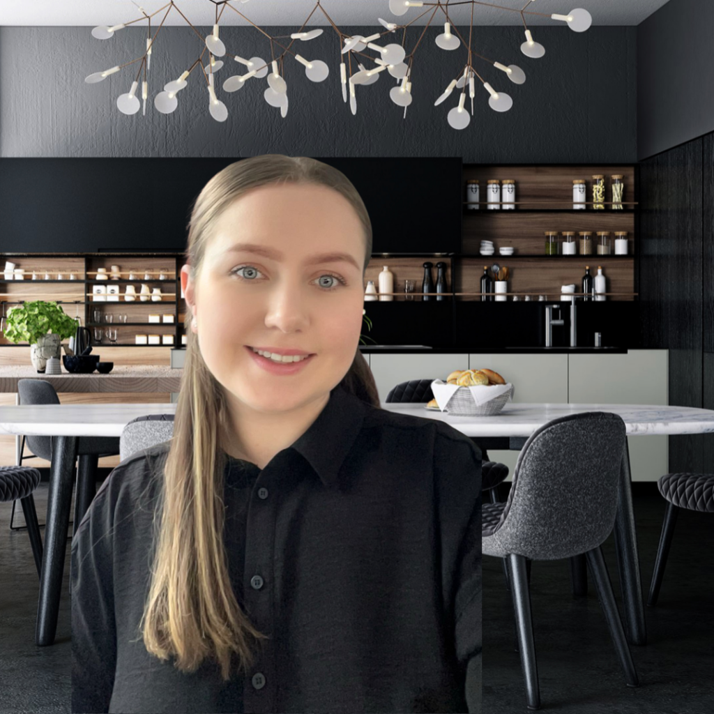 A friendly and professional image of the 'client care' team member, smiling with her long, straight brown hair neatly pulled back into a ponytail. This portrait, part of the 'Meet the Team' section on a real estate website, conveys her approachable and attentive demeanor, essential for her role in client relations.